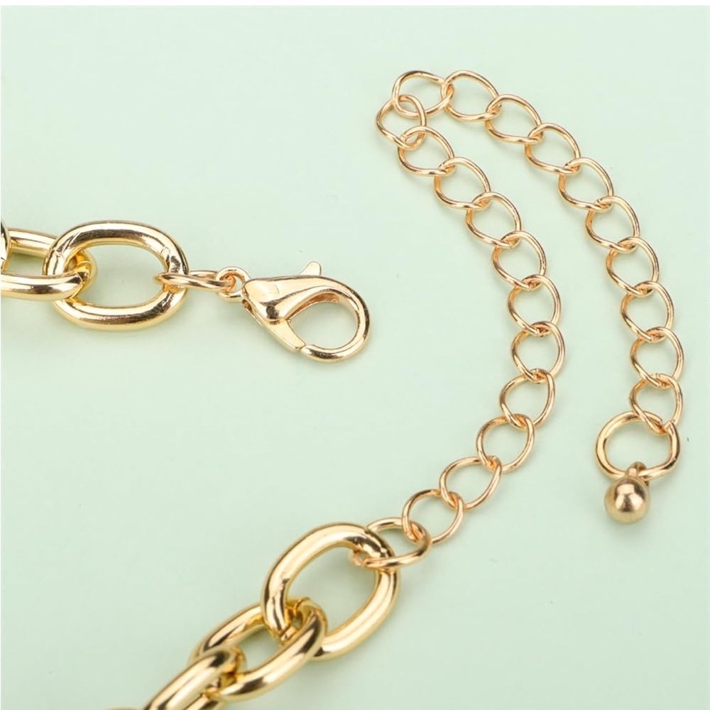 Anthropologie Gold Chain Necklace with White Pearl and Shell Charms - Picture 6 of 6